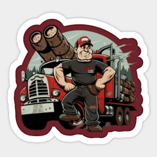 My Dad Rides His Truck And Chops Wood For Kids Sticker